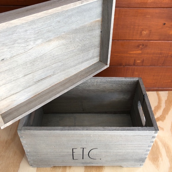 Rae Dunn's "Etc." lidded wood crate - Small - Picture 2 of 3